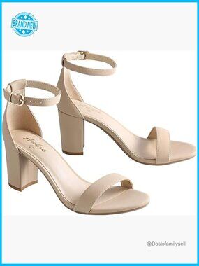 Open Toe Ankle Strap Chunky Heel Sandals Platform 2.75 Inch